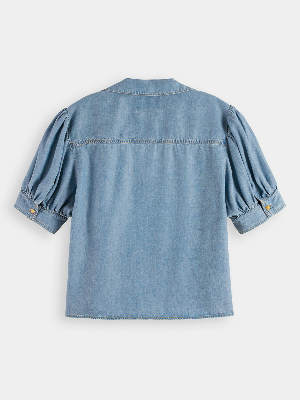 Short sleeve feminine indigo shirt - Scotch & Soda NZ