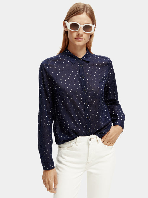 Regular-fit printed organic cotton shirt – Scotch & Soda NZ