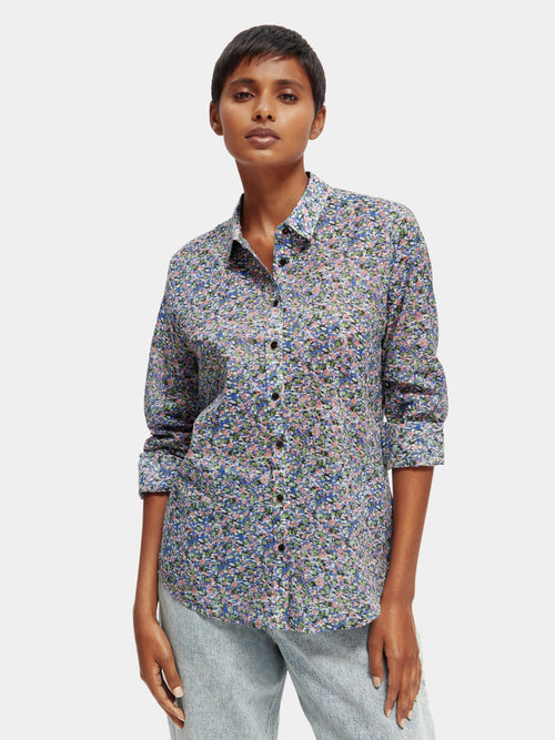 Regular-fit printed organic cotton shirt – Scotch & Soda NZ