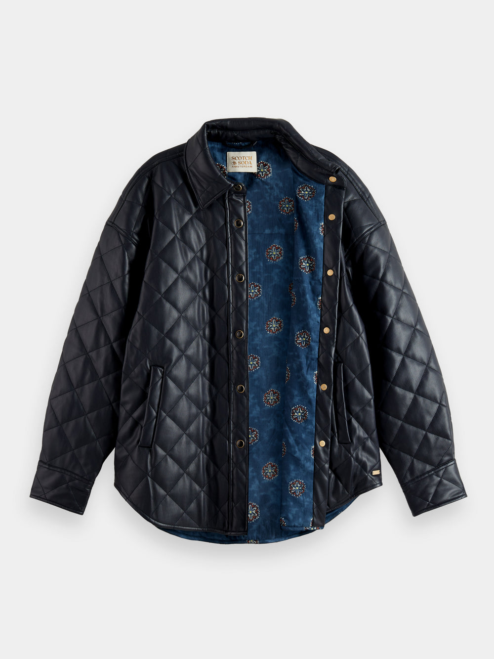 Faux leather quilted jacket - Scotch & Soda NZ