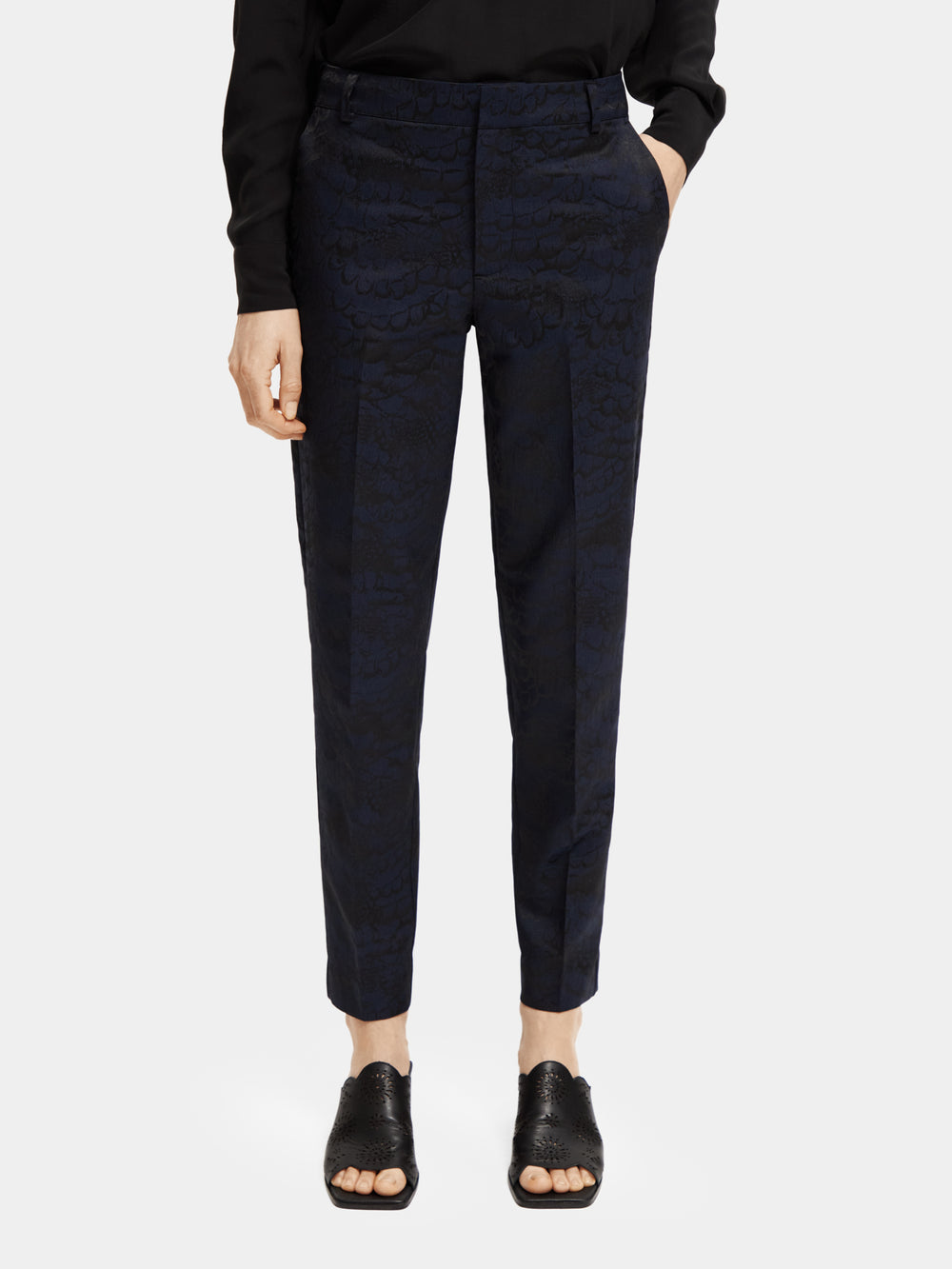 Lowry mid-rise slim-fit jacquard pants - Scotch & Soda NZ