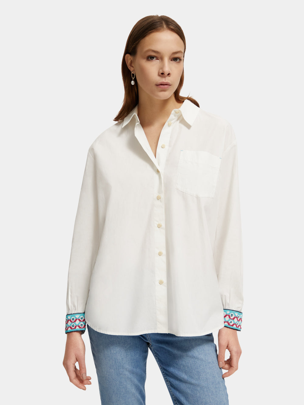 Oversized organic cotton shirt - Scotch & Soda NZ