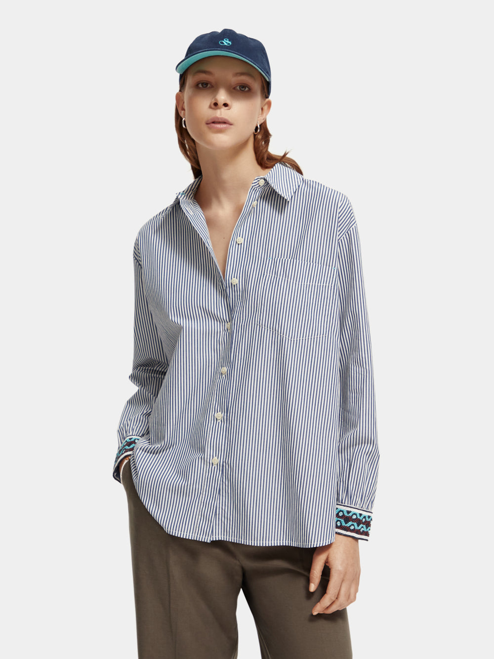 Oversized organic cotton shirt - Scotch & Soda NZ