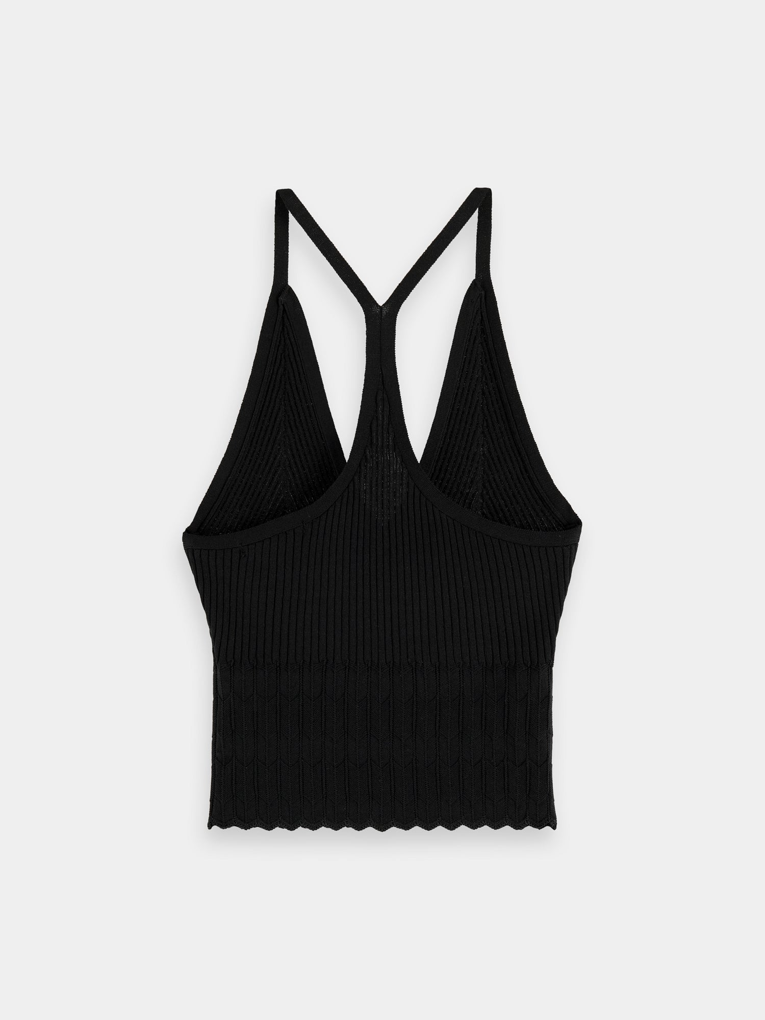 V-neck pointelle tank top