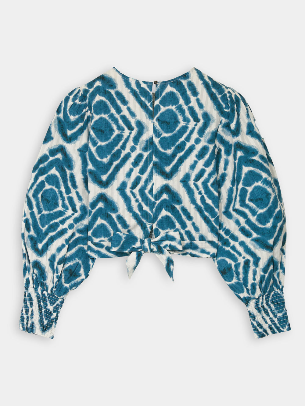 Long sleeved tie-dyed smocked blouse - Scotch & Soda NZ