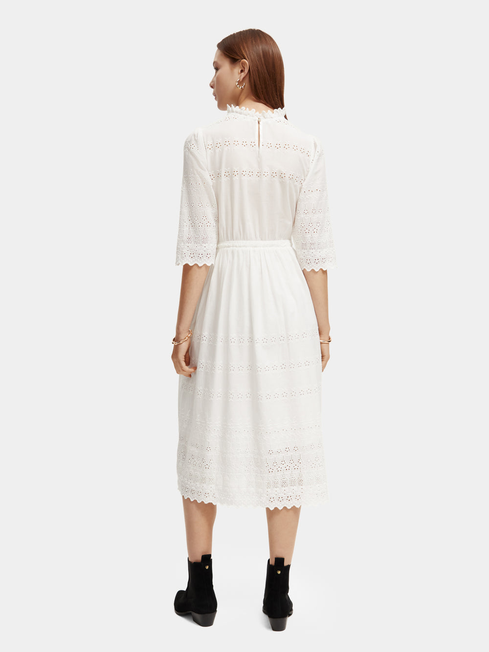 Broderie anglaise midi dress - Scotch & Soda NZ