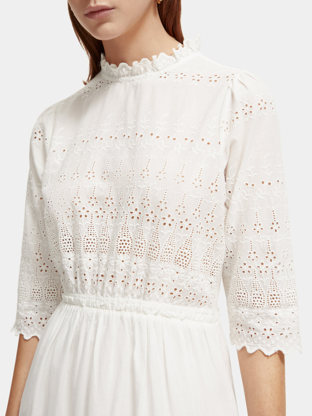 Broderie anglaise midi dress - Scotch & Soda NZ