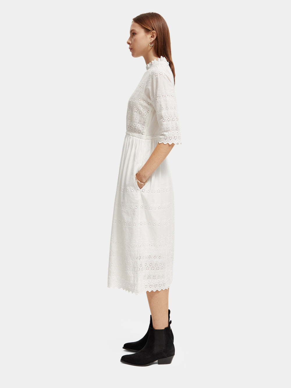 Broderie anglaise midi dress - Scotch & Soda NZ