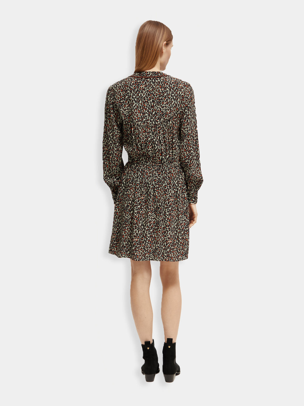 Long sleeved v-neck mini dress - Scotch & Soda NZ