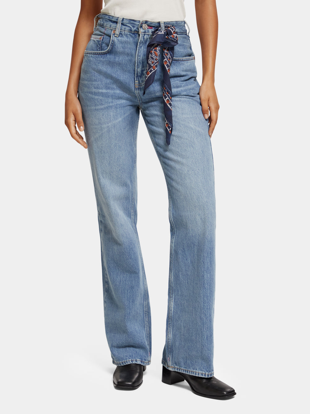 Glow high-rise bootcut jeans - Scotch & Soda NZ