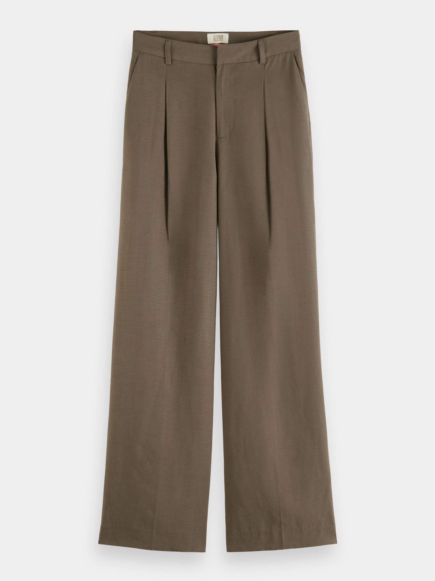 Pleated mid-rise wide-leg pants - Scotch & Soda NZ