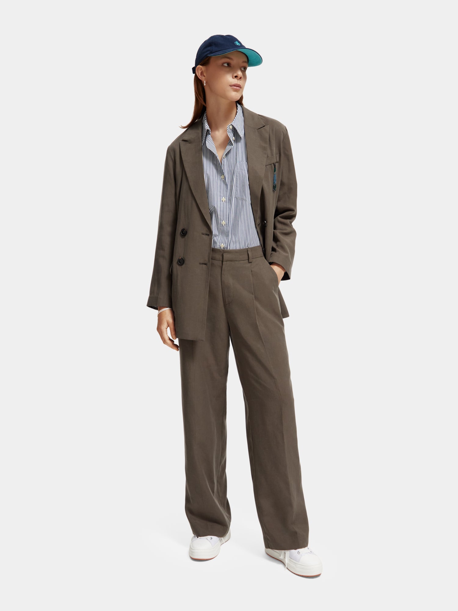 Pleated mid-rise wide-leg pants - Scotch & Soda NZ