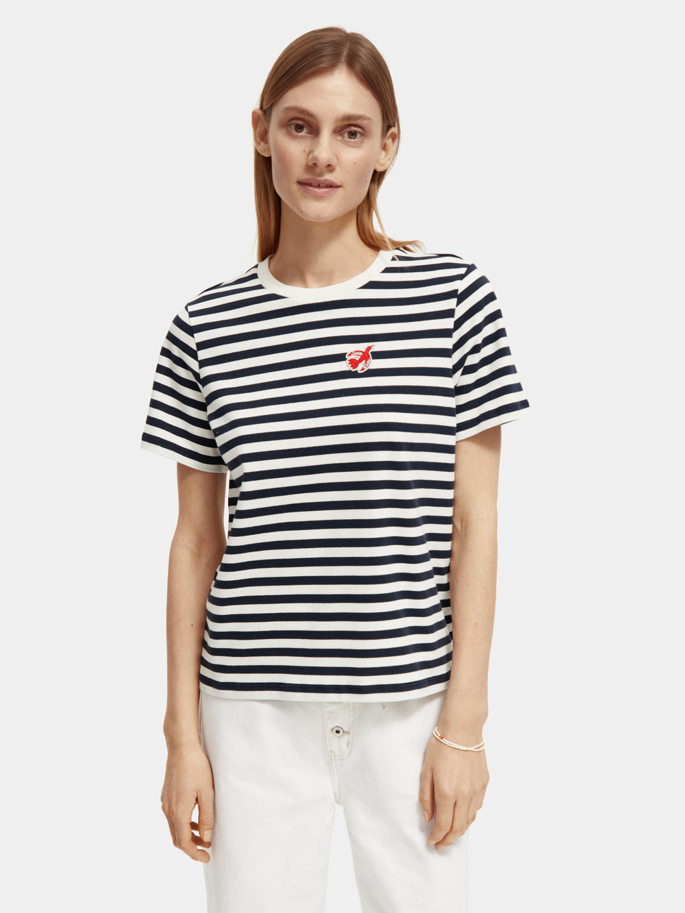 Regular-fit striped t-shirt - Scotch & Soda NZ