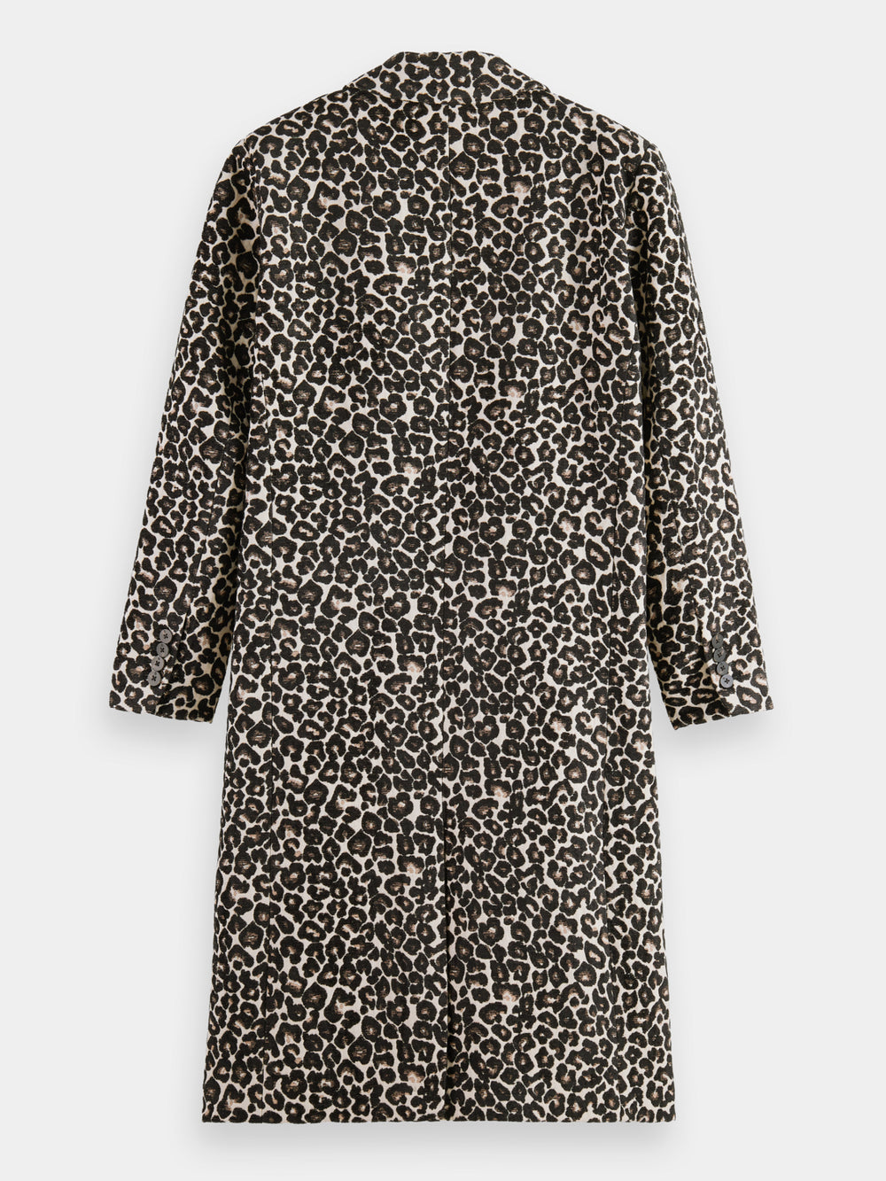 Leopard single-breasted coat - Scotch & Soda NZ