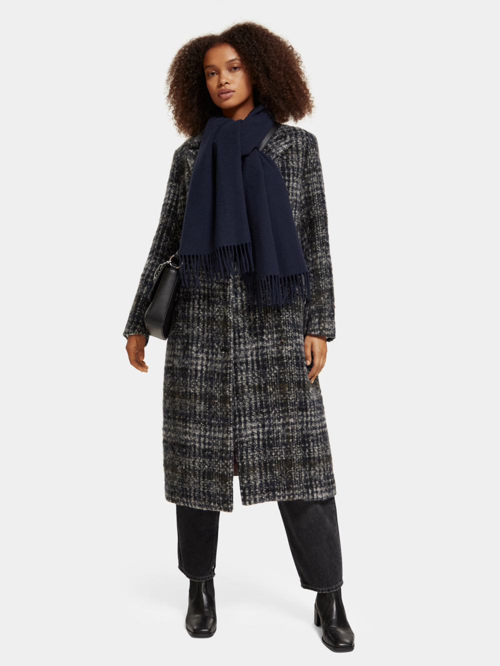 Double-breasted check coat - Scotch & Soda NZ