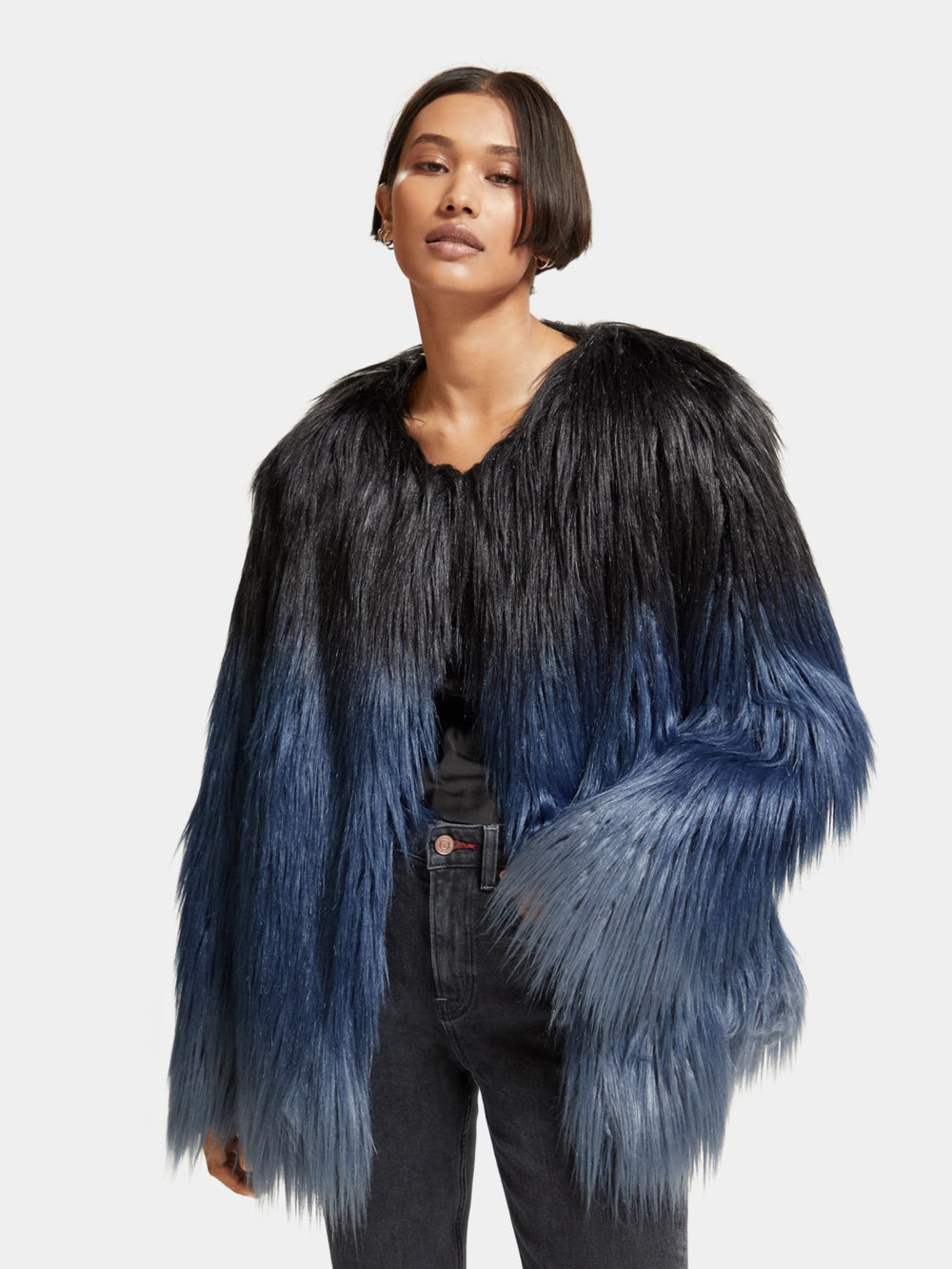 Gradient faux fur jacket - Scotch & Soda NZ