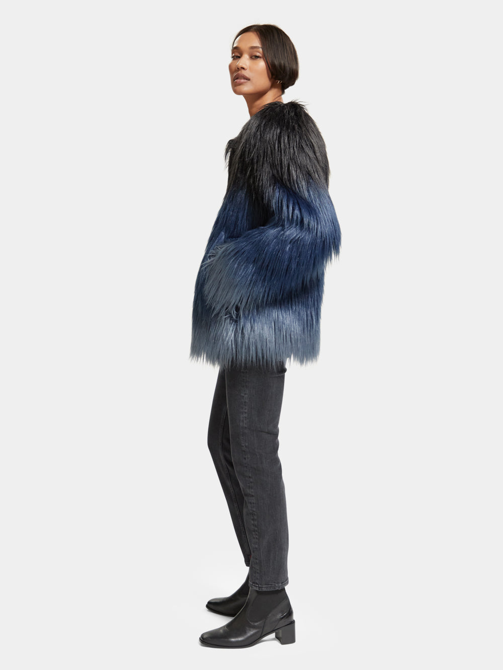 Gradient faux fur jacket - Scotch & Soda NZ