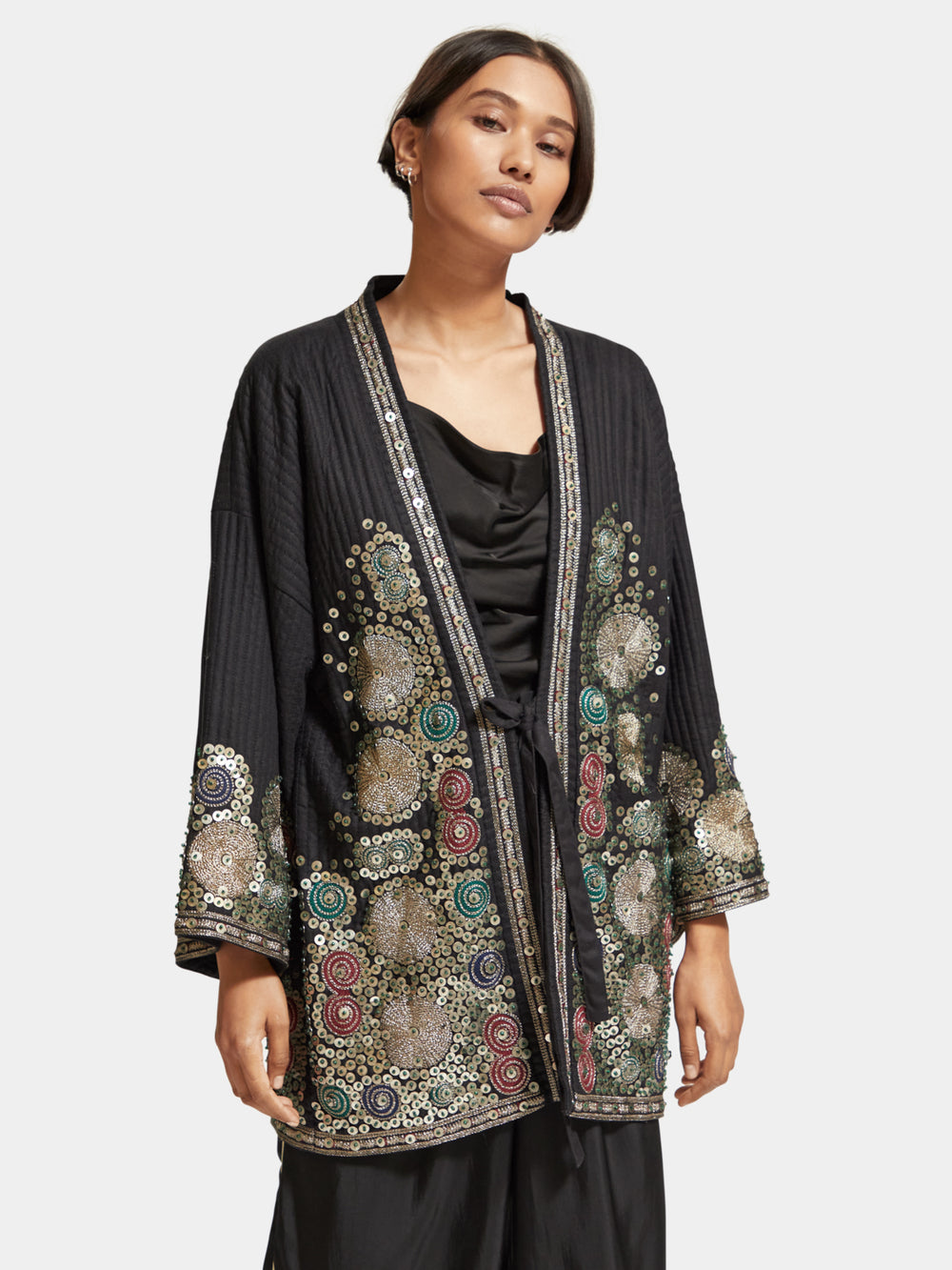 Embroidered kimono jacket - Scotch & Soda NZ