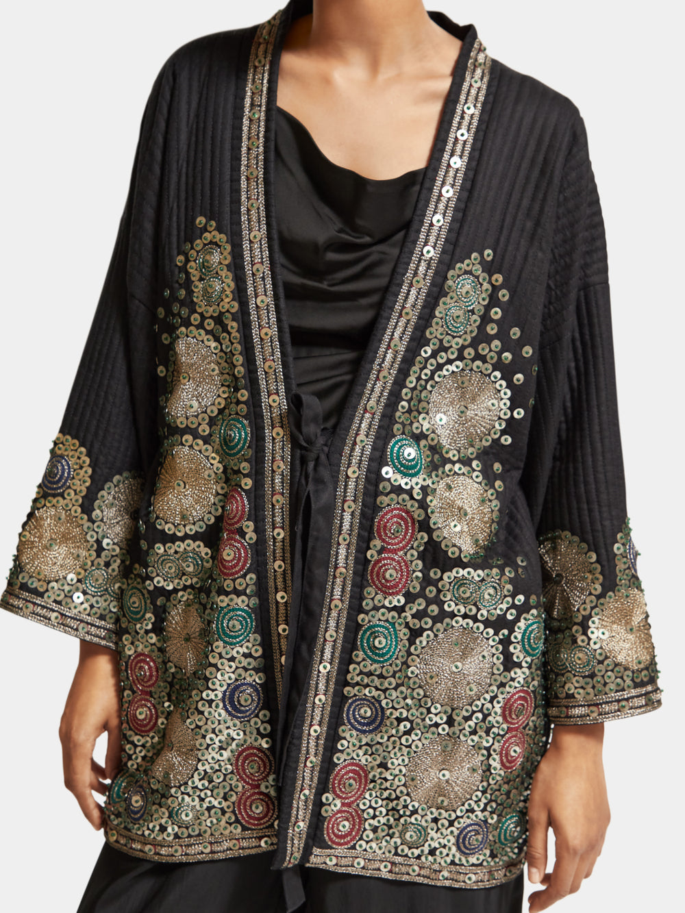 Embroidered kimono jacket - Scotch & Soda NZ