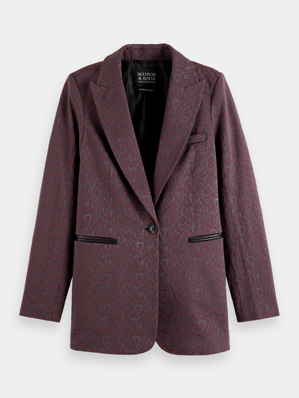 Leopard jacquard blazer - Scotch & Soda NZ