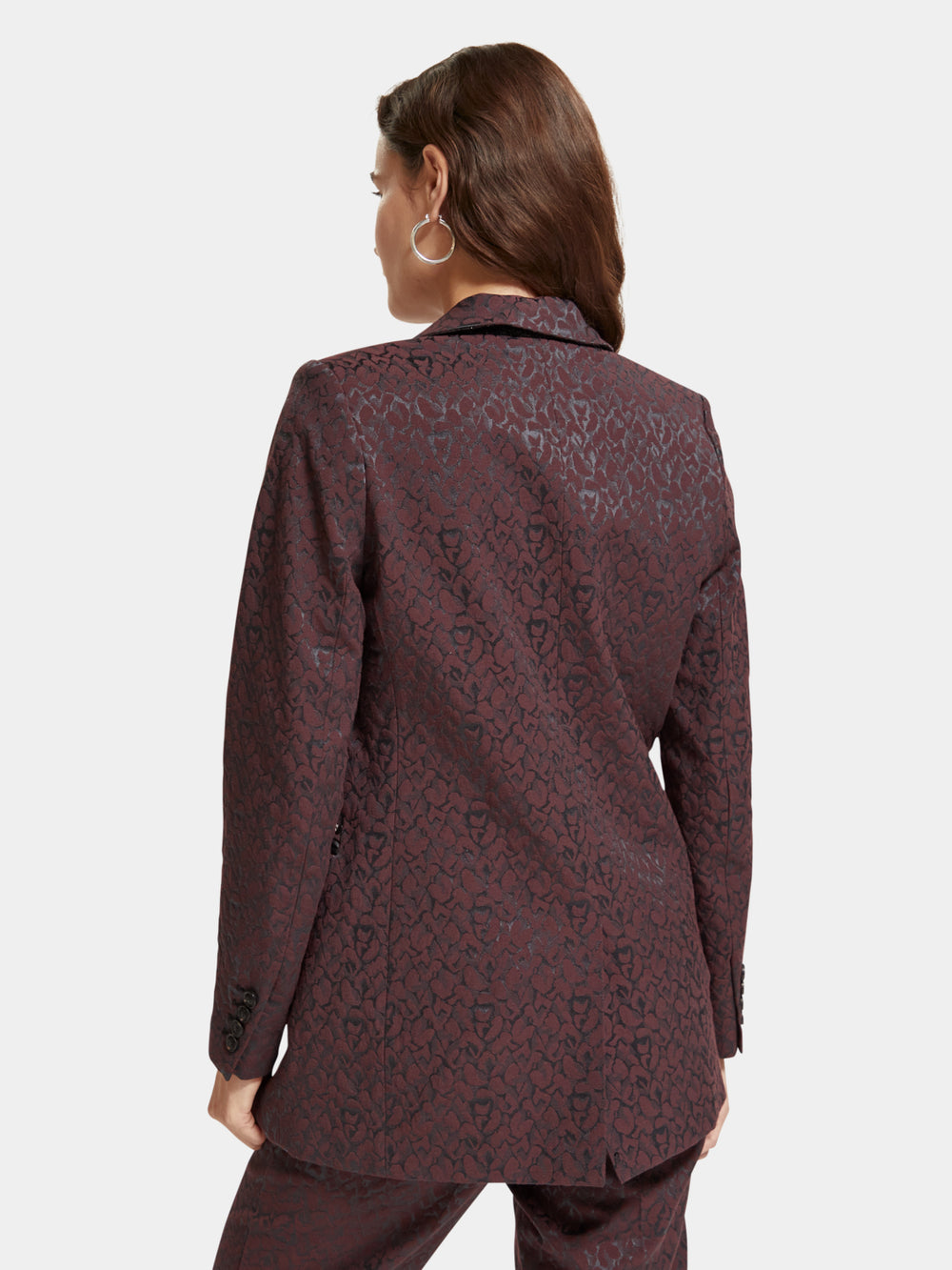 Leopard jacquard blazer - Scotch & Soda NZ