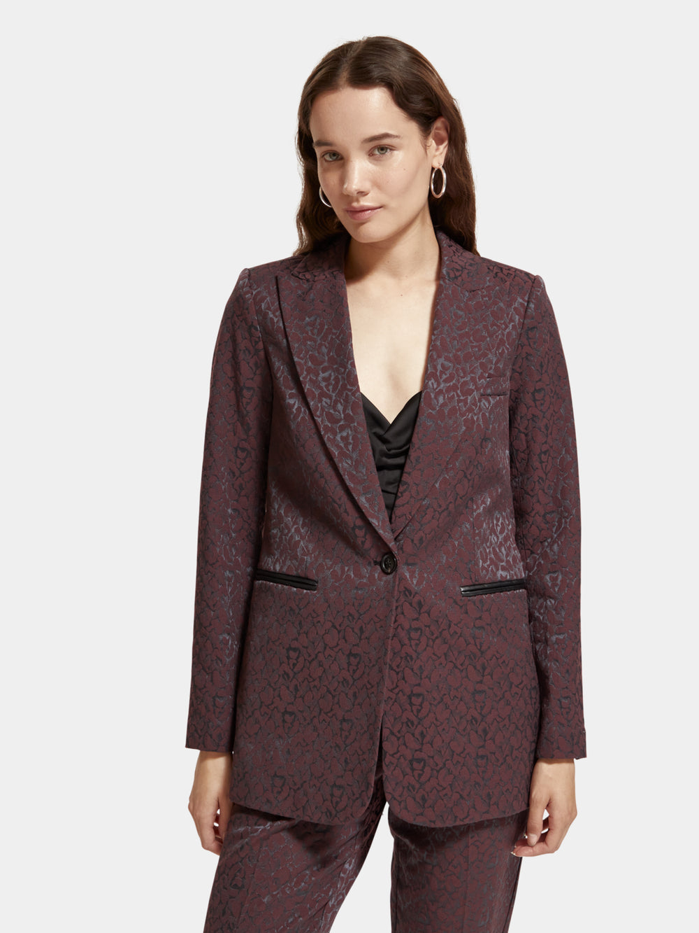 Leopard jacquard blazer - Scotch & Soda NZ