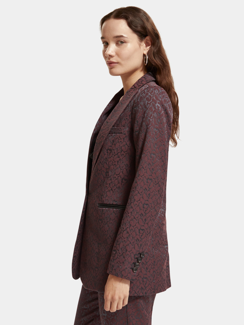 Leopard jacquard blazer - Scotch & Soda NZ