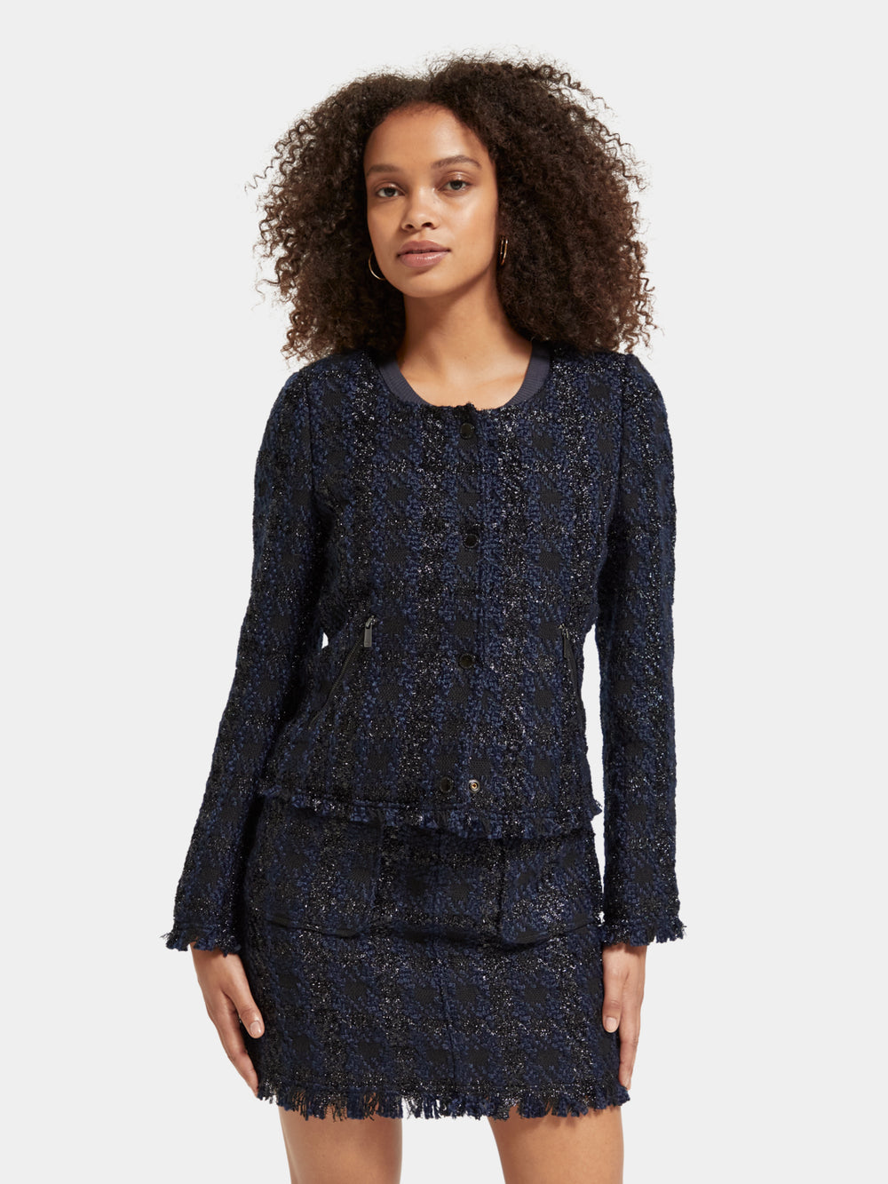 Lurex houndstooth blazer - Scotch & Soda NZ