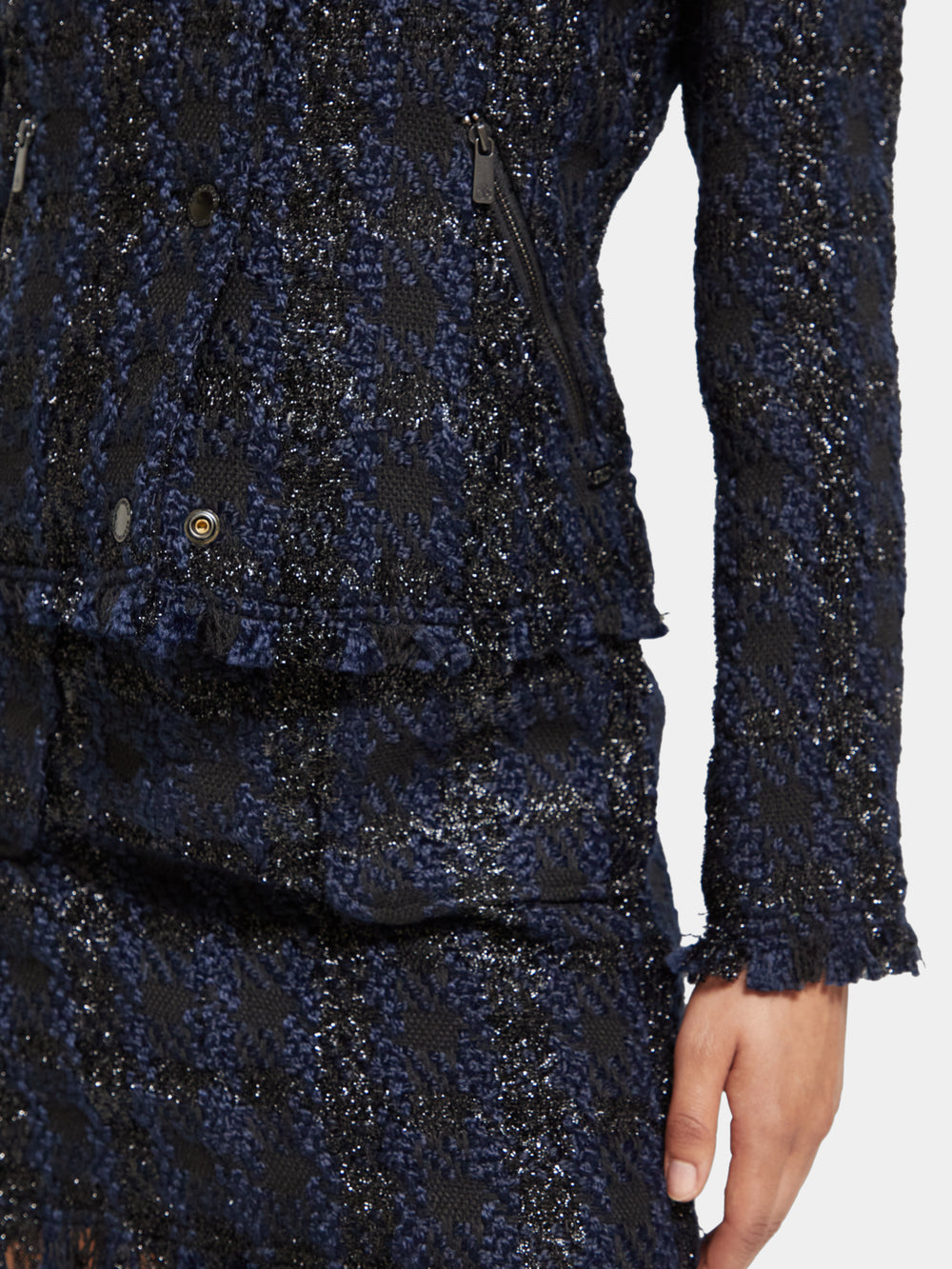 Lurex houndstooth blazer - Scotch & Soda NZ