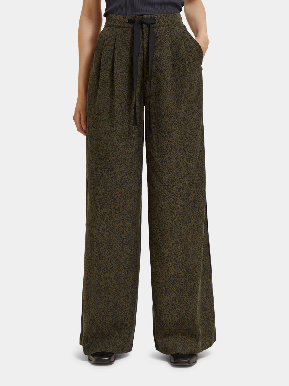 Eleni high-rise wide-leg printed pants - Scotch & Soda NZ