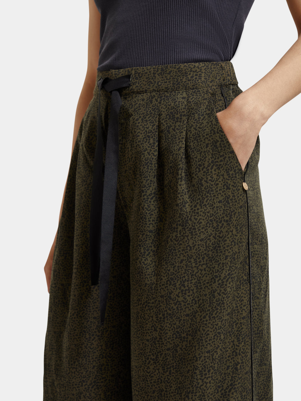 Eleni high-rise wide-leg printed pants - Scotch & Soda NZ