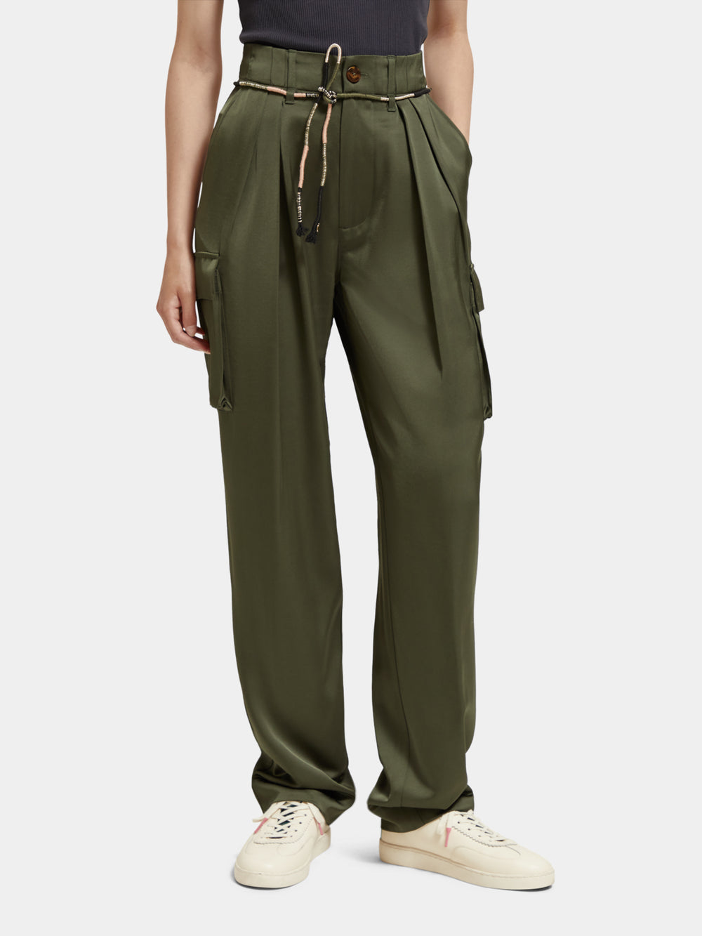 Faye high-rise tapered-leg utility pants - Scotch & Soda NZ