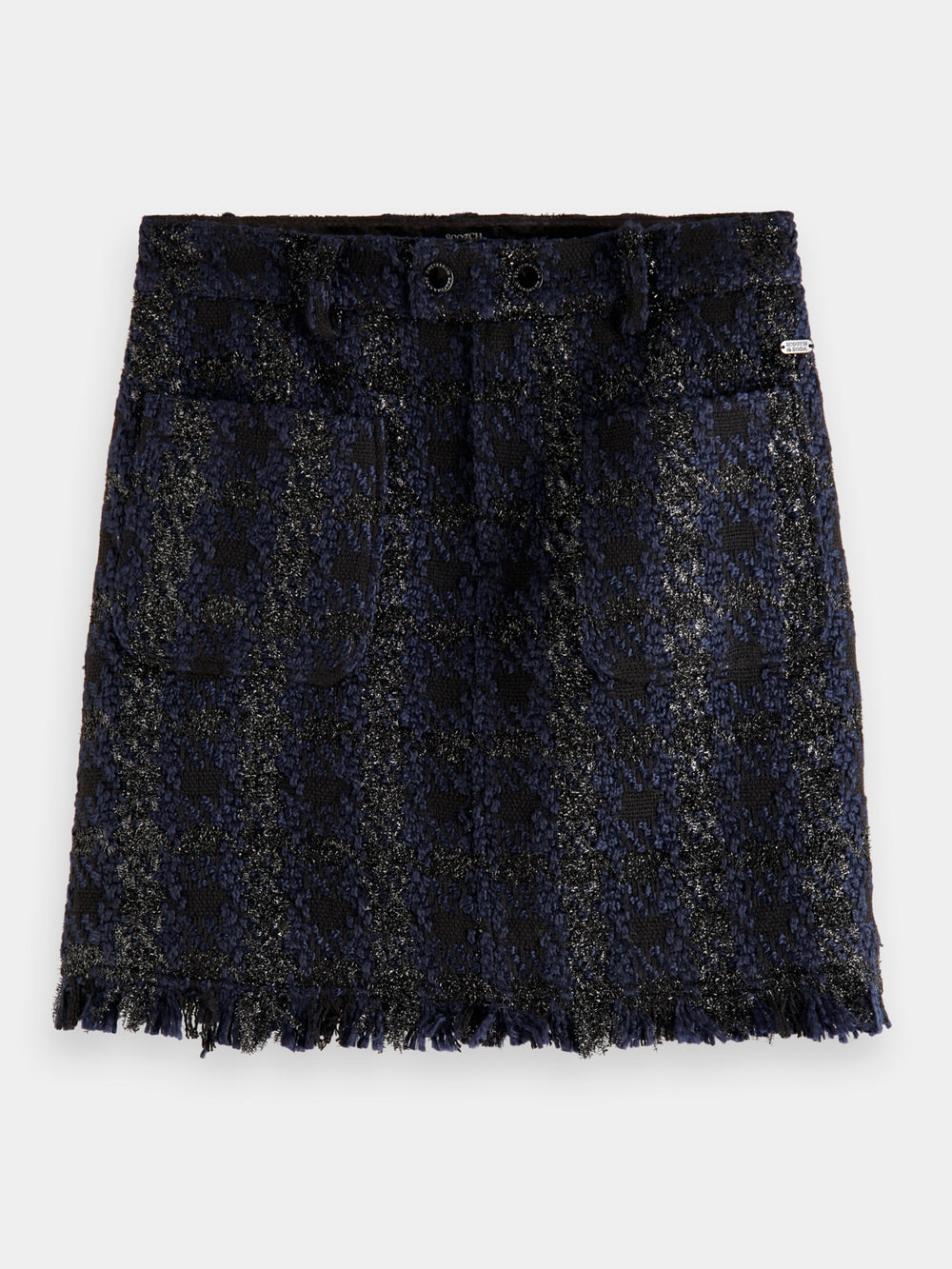 Boucle tweed check mini skirt - Scotch & Soda NZ
