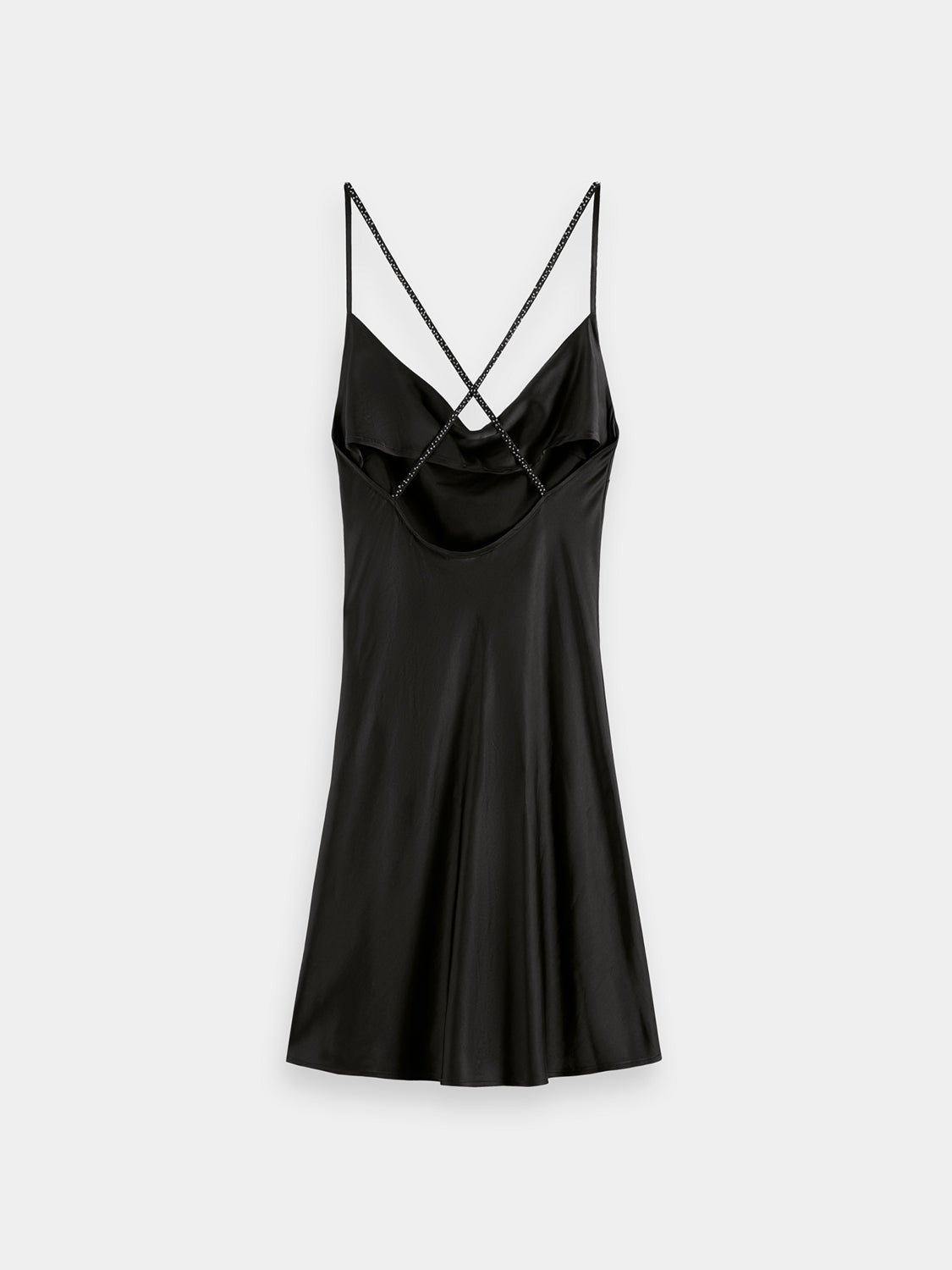 Black cowl neck camisole mini dress by SCOTCH & SODA featuring a stylish neckline and fitted silhouette.