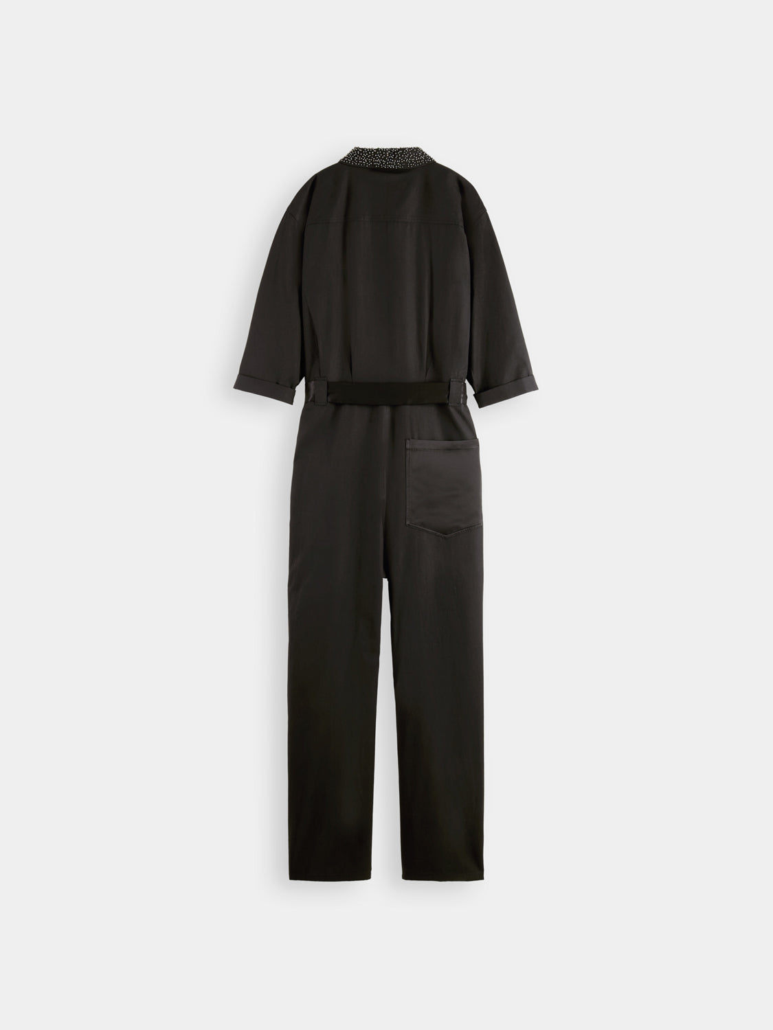 Beaded collar jumpsuit