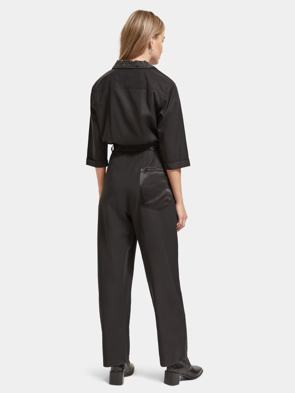 Beaded collar jumpsuit - Scotch & Soda NZ