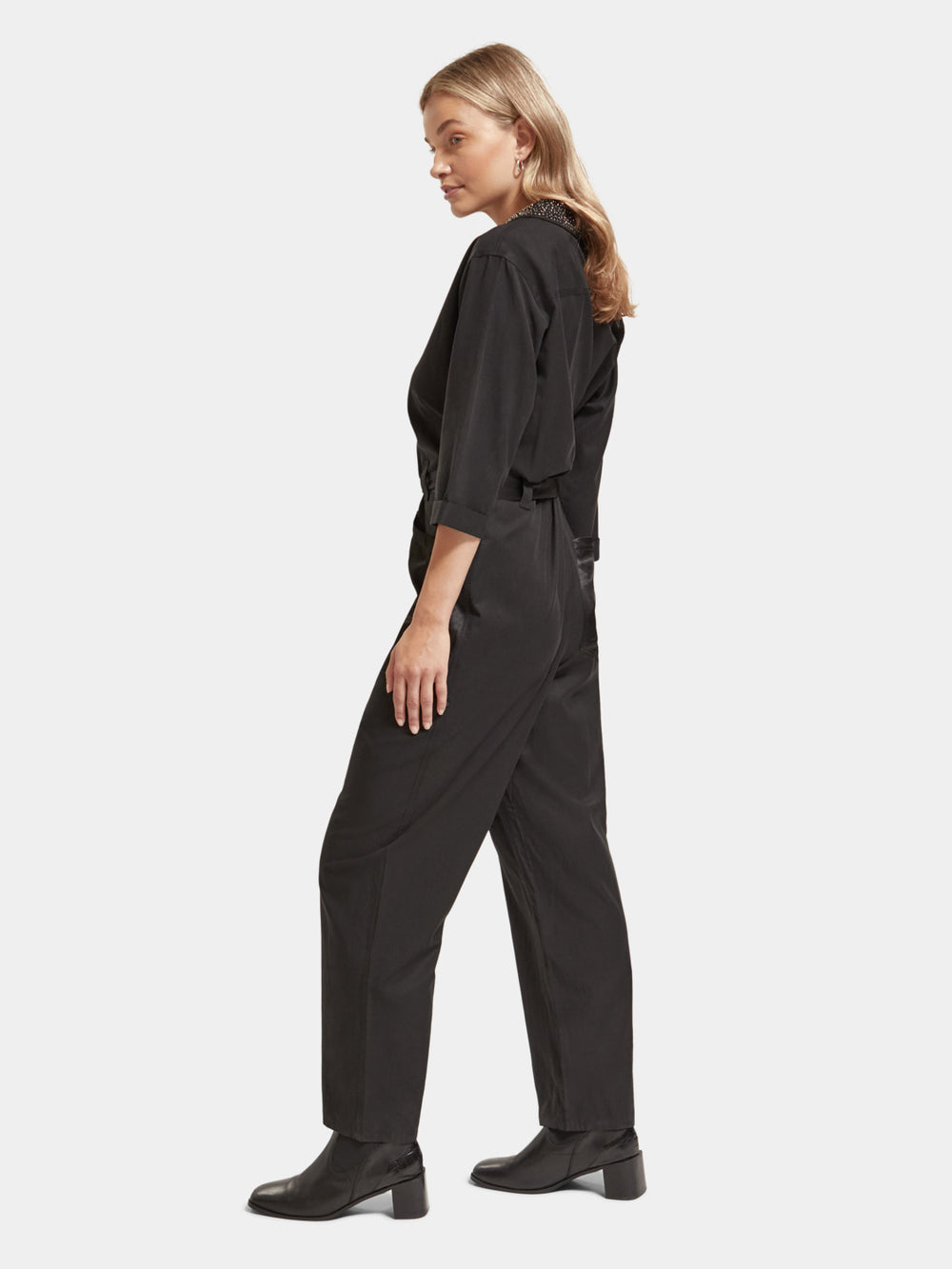 Beaded collar jumpsuit - Scotch & Soda NZ