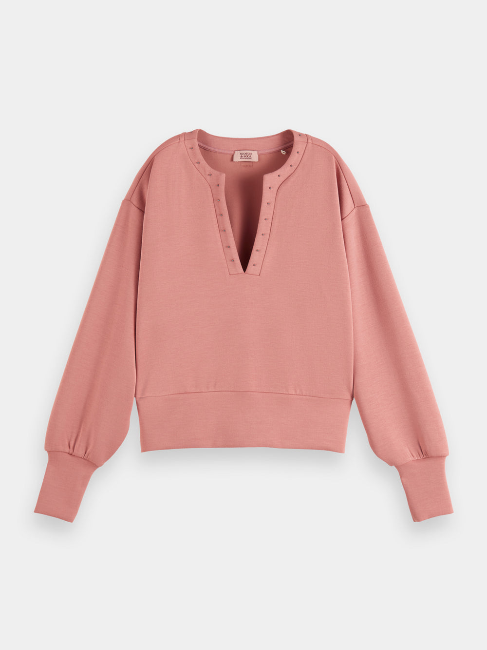 V-neck puff sleeved sweatshirt - Scotch & Soda NZ