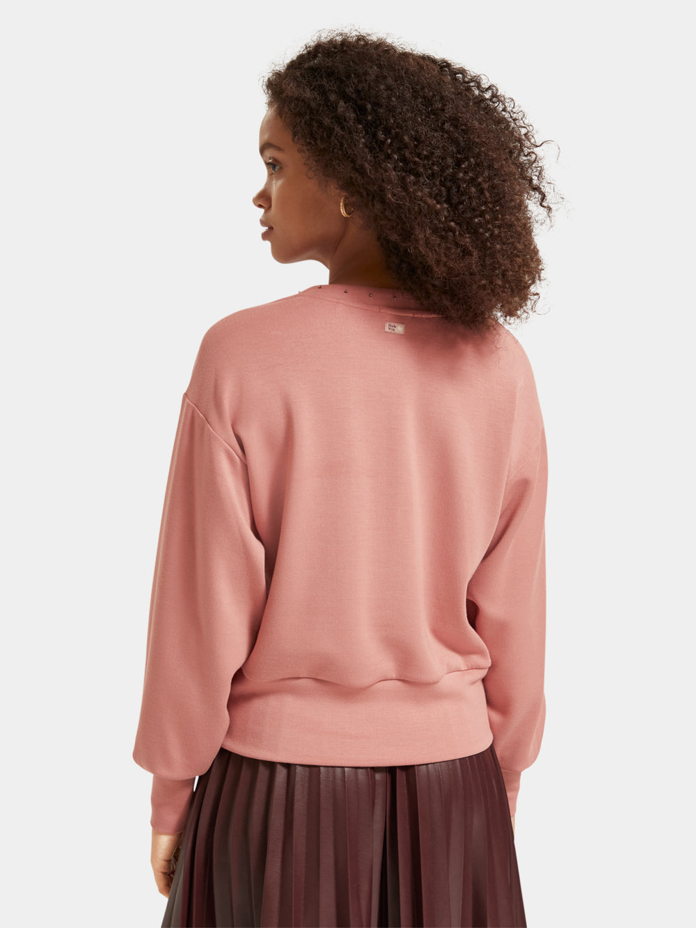 V-neck puff sleeved sweatshirt - Scotch & Soda NZ