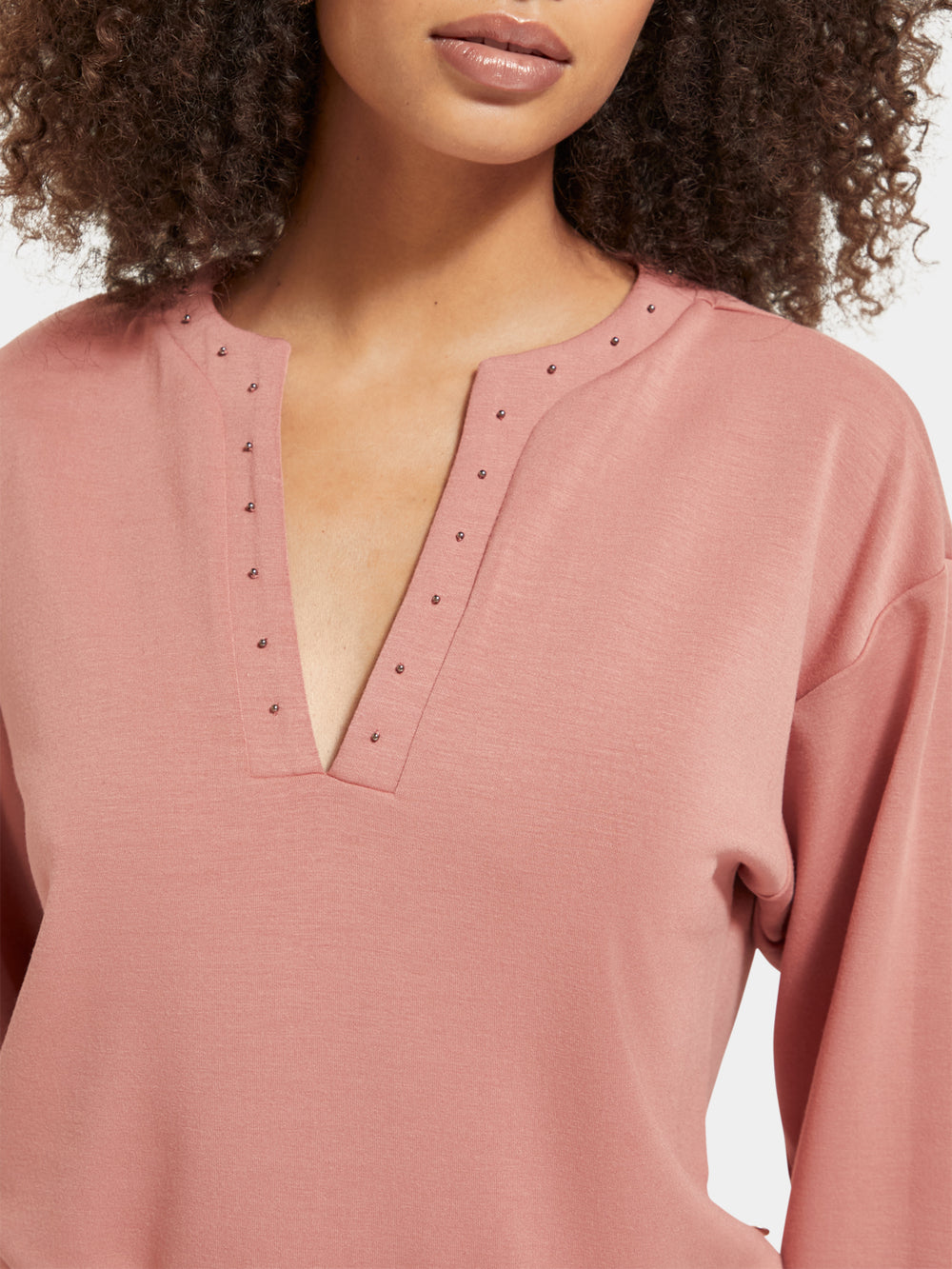 V-neck puff sleeved sweatshirt - Scotch & Soda NZ