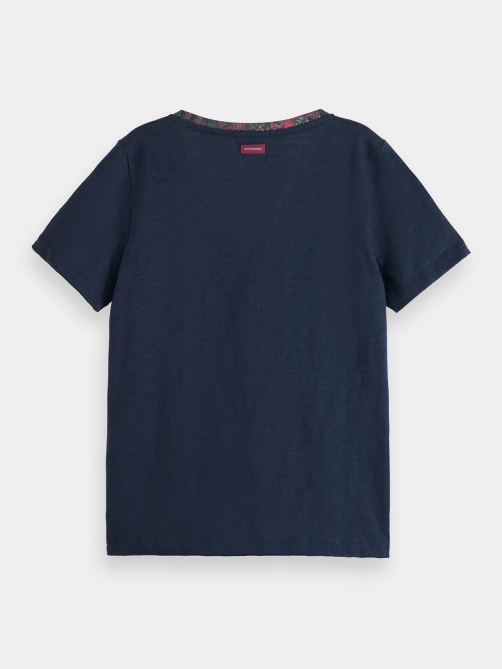 Contrast neckline v-neck t-shirt - Scotch & Soda NZ