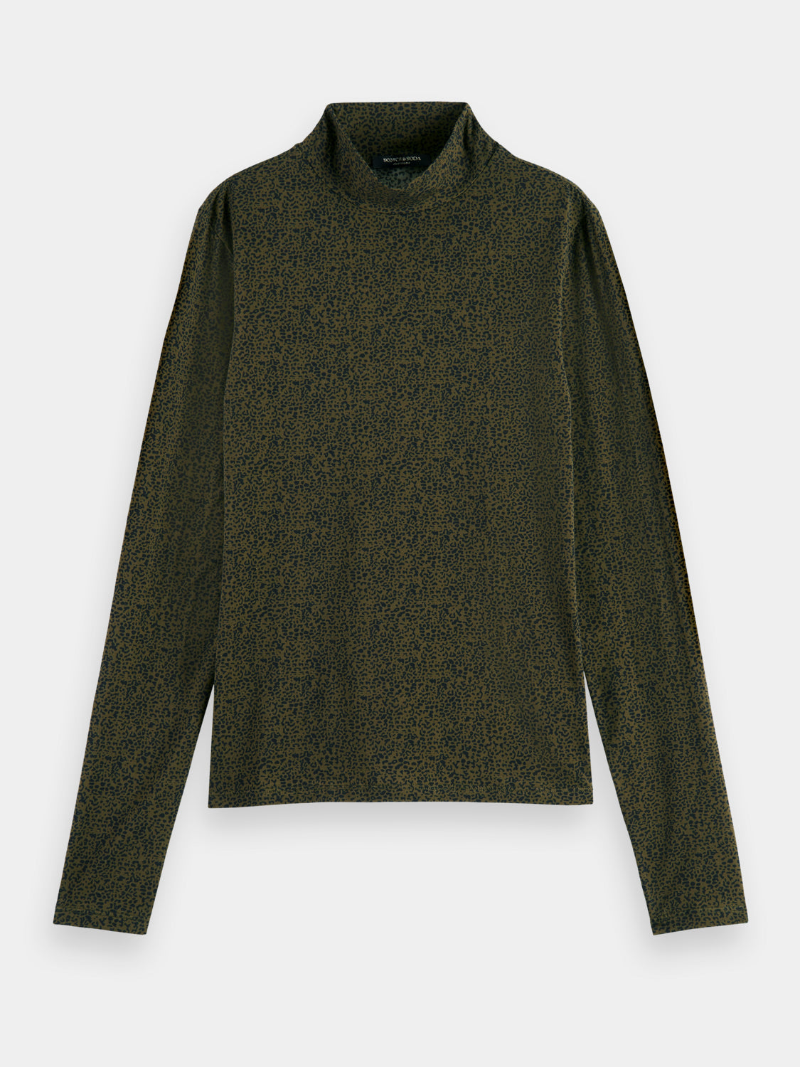 Printed mock neck long sleeved shirt - Scotch & Soda NZ