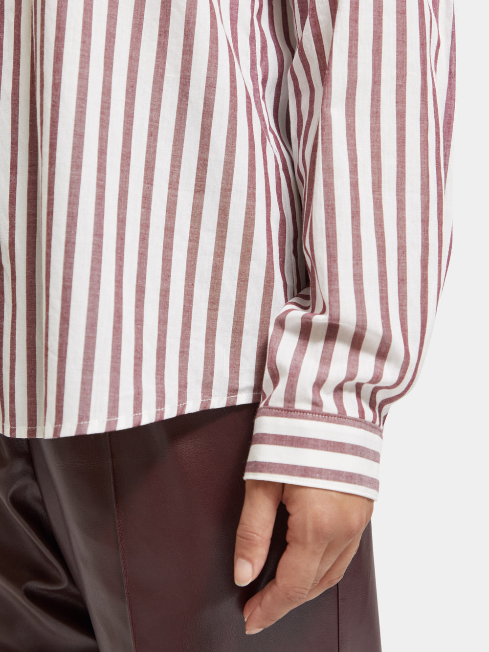 Regular-fit striped shirt with beaded collar - Scotch & Soda NZ