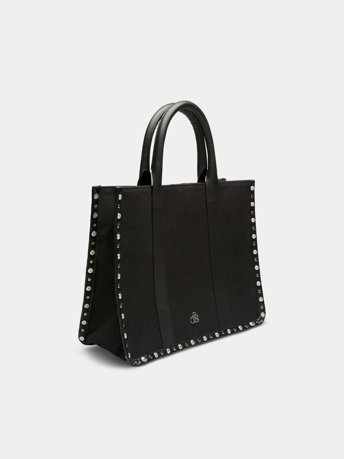 Studded canvas shopper