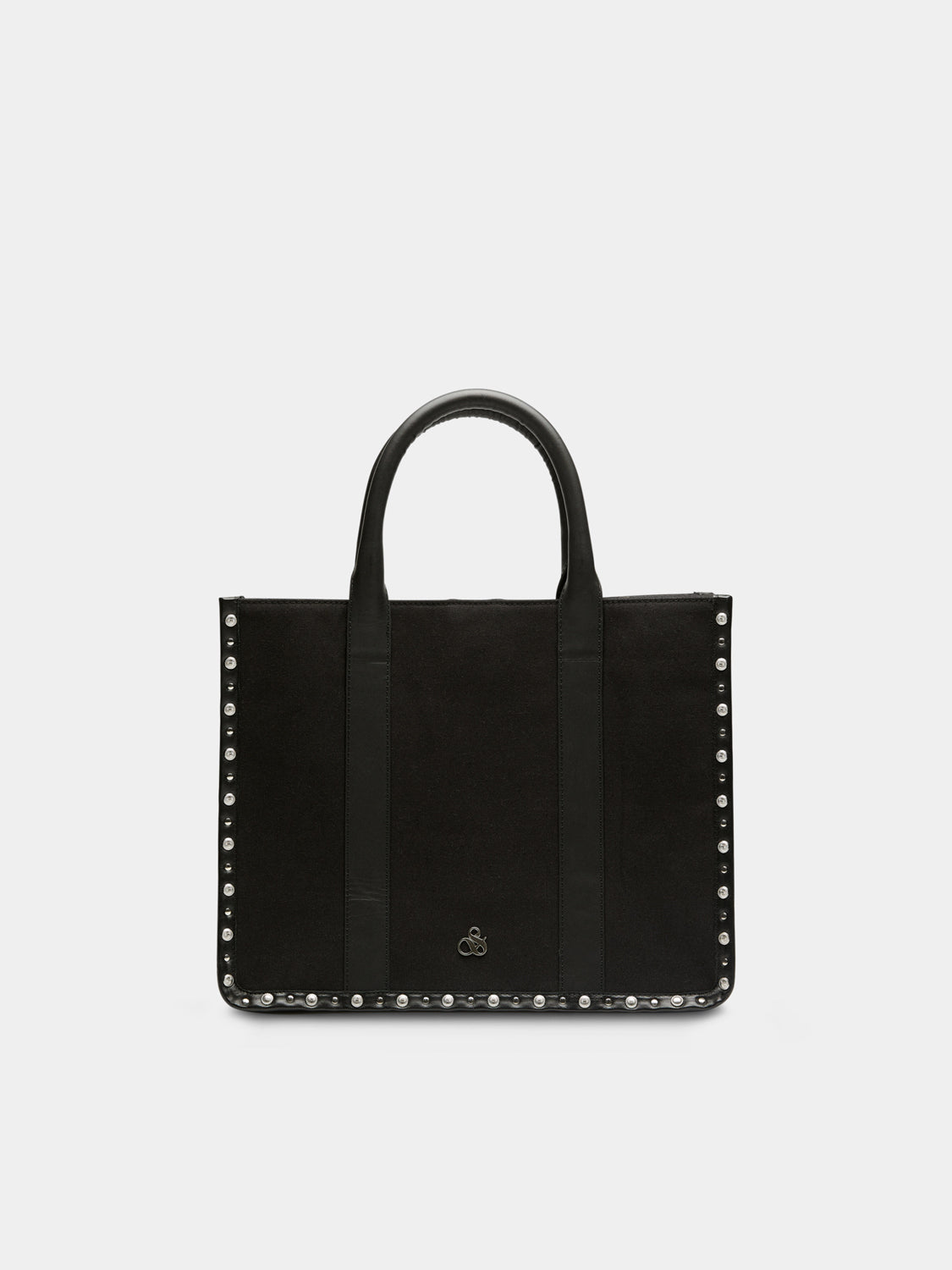 Studded canvas shopper