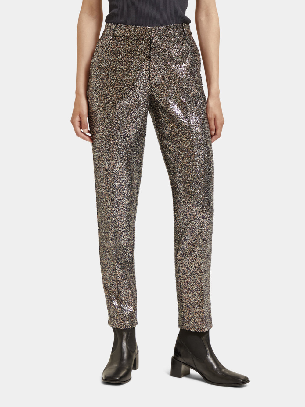 Lowry mid-rise pants in mixed sequins - Scotch & Soda NZ