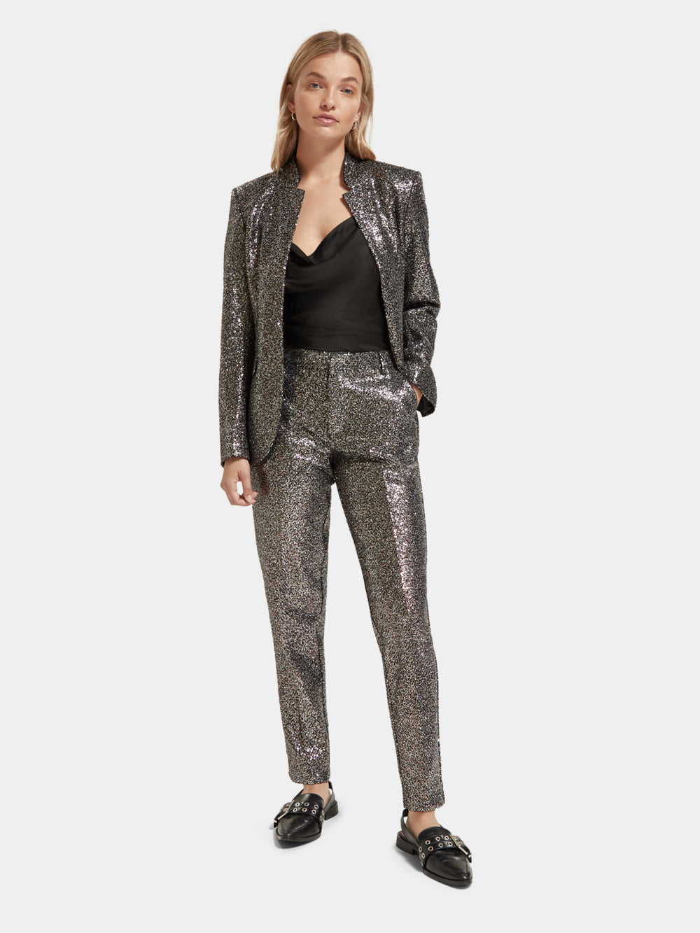 Lowry mid-rise pants in mixed sequins - Scotch & Soda NZ