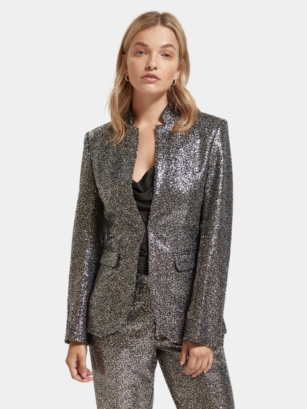 Blazer in mixed sequins - Scotch & Soda NZ