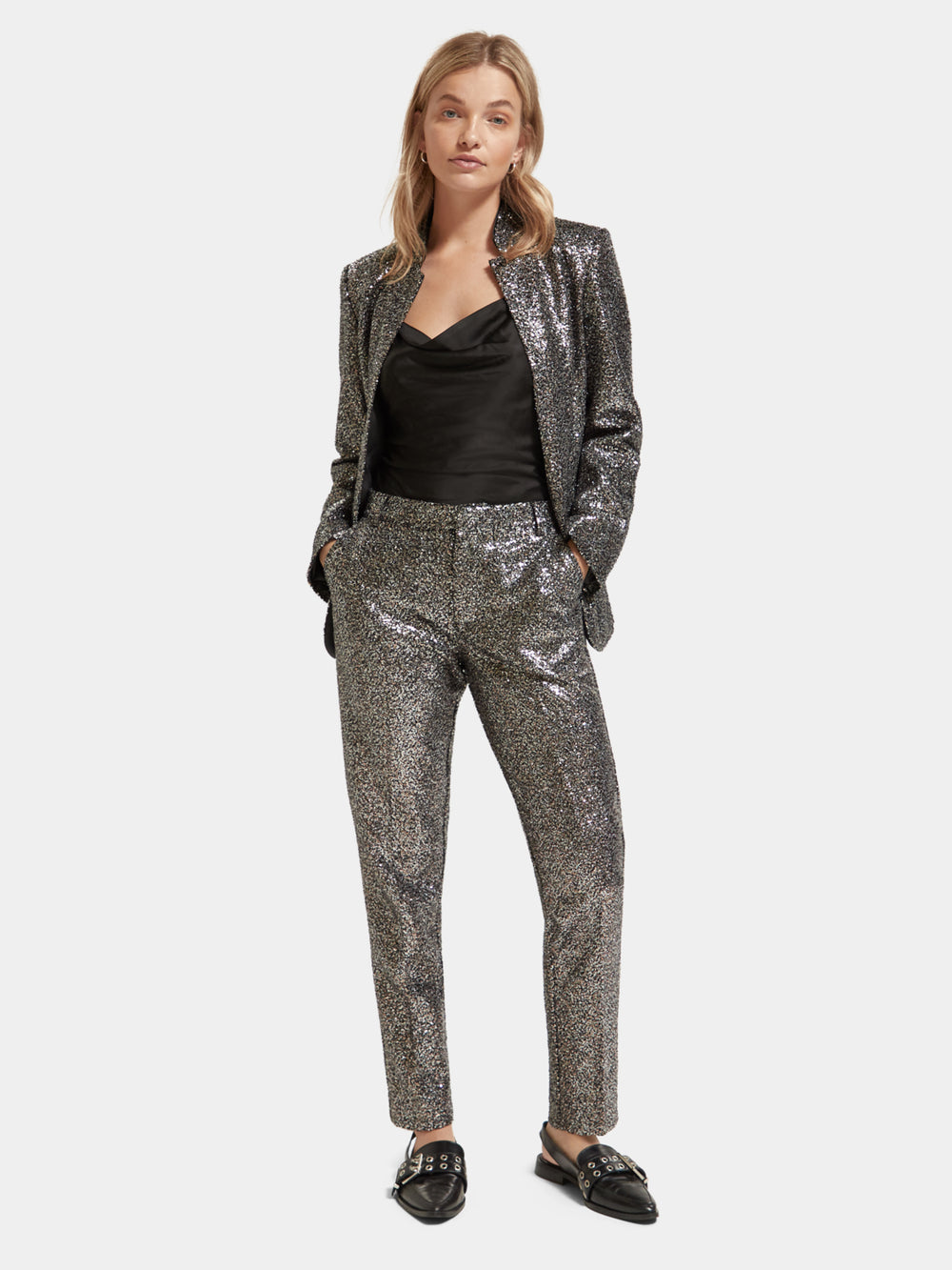 Blazer in mixed sequins - Scotch & Soda NZ