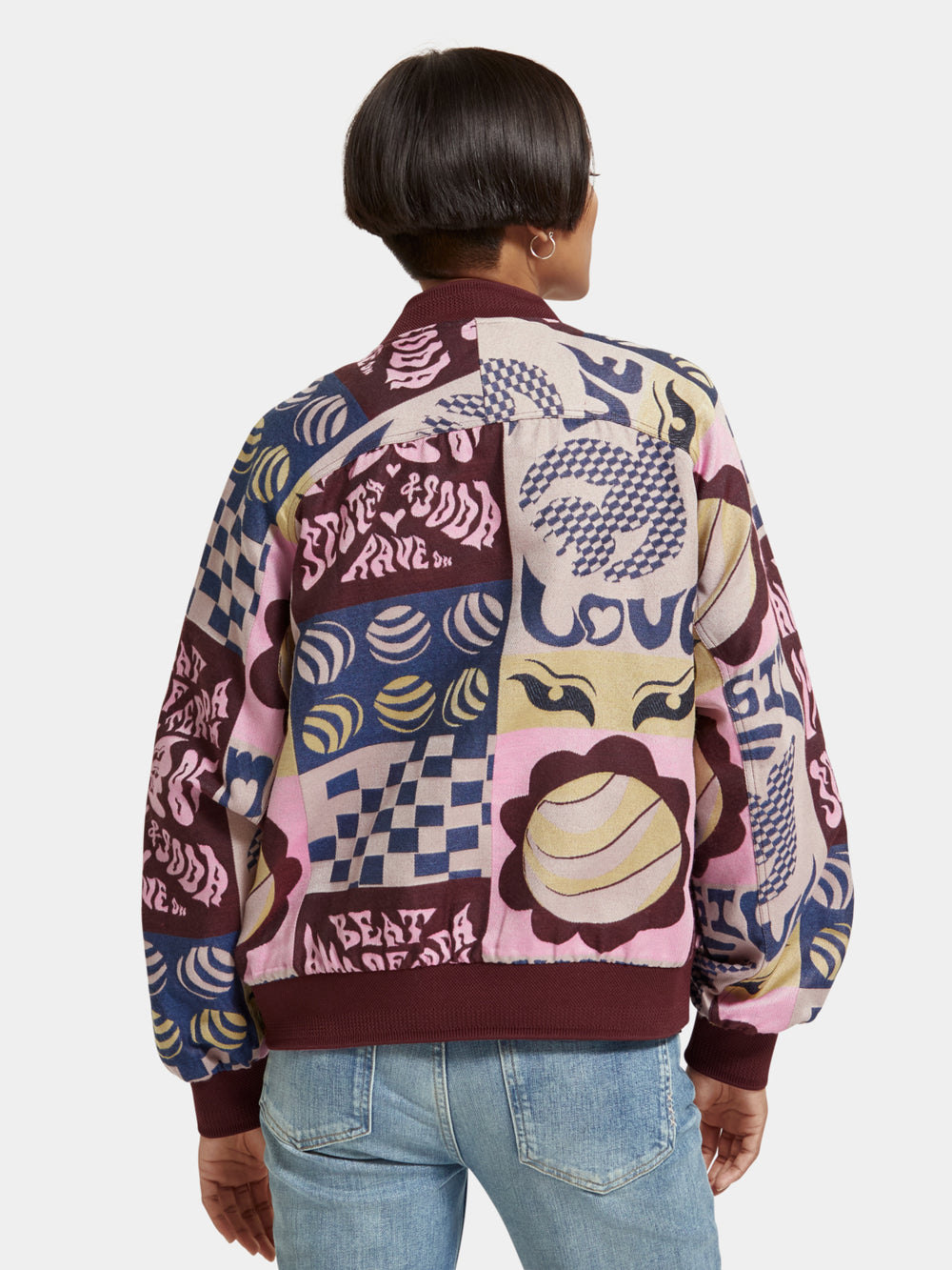 Oversized jacquard bomber - Scotch & Soda NZ